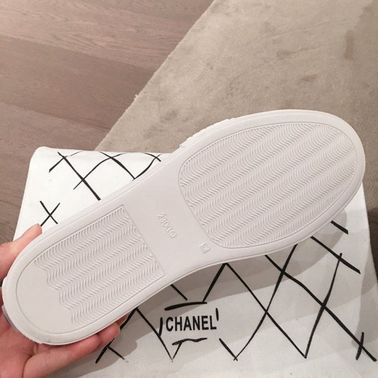 Chanel Vintage Trainer Sneakers Calfskin Leather Spring/Summer Collection, White