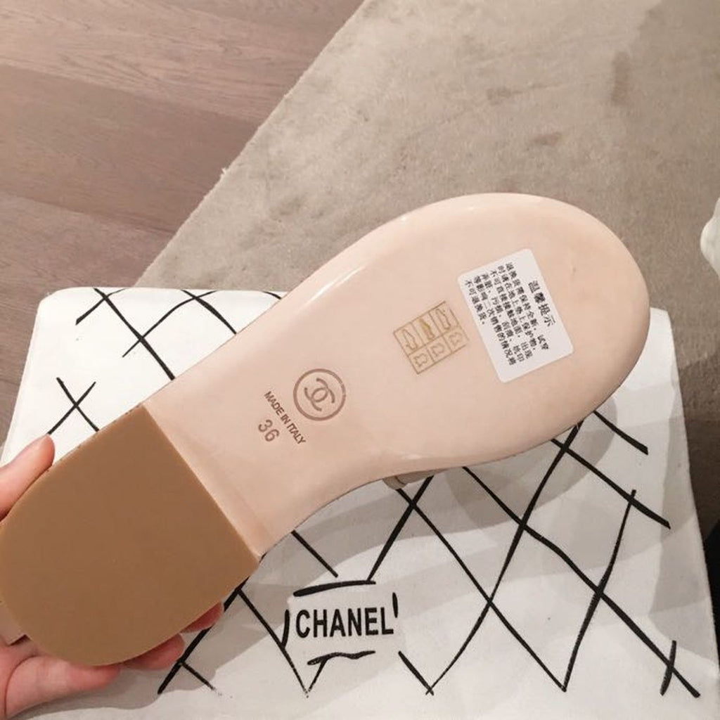 Chanel Cork Mules Sandals Calfskin Leather Spring/Summer Collection, Beige/Black