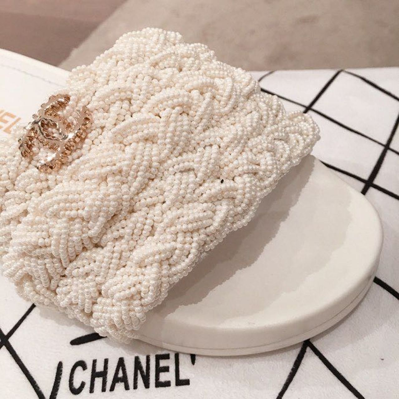 Chanel Pearl Beaded Embellished Sandals Calfskin Leather Spring/Summer Collection White