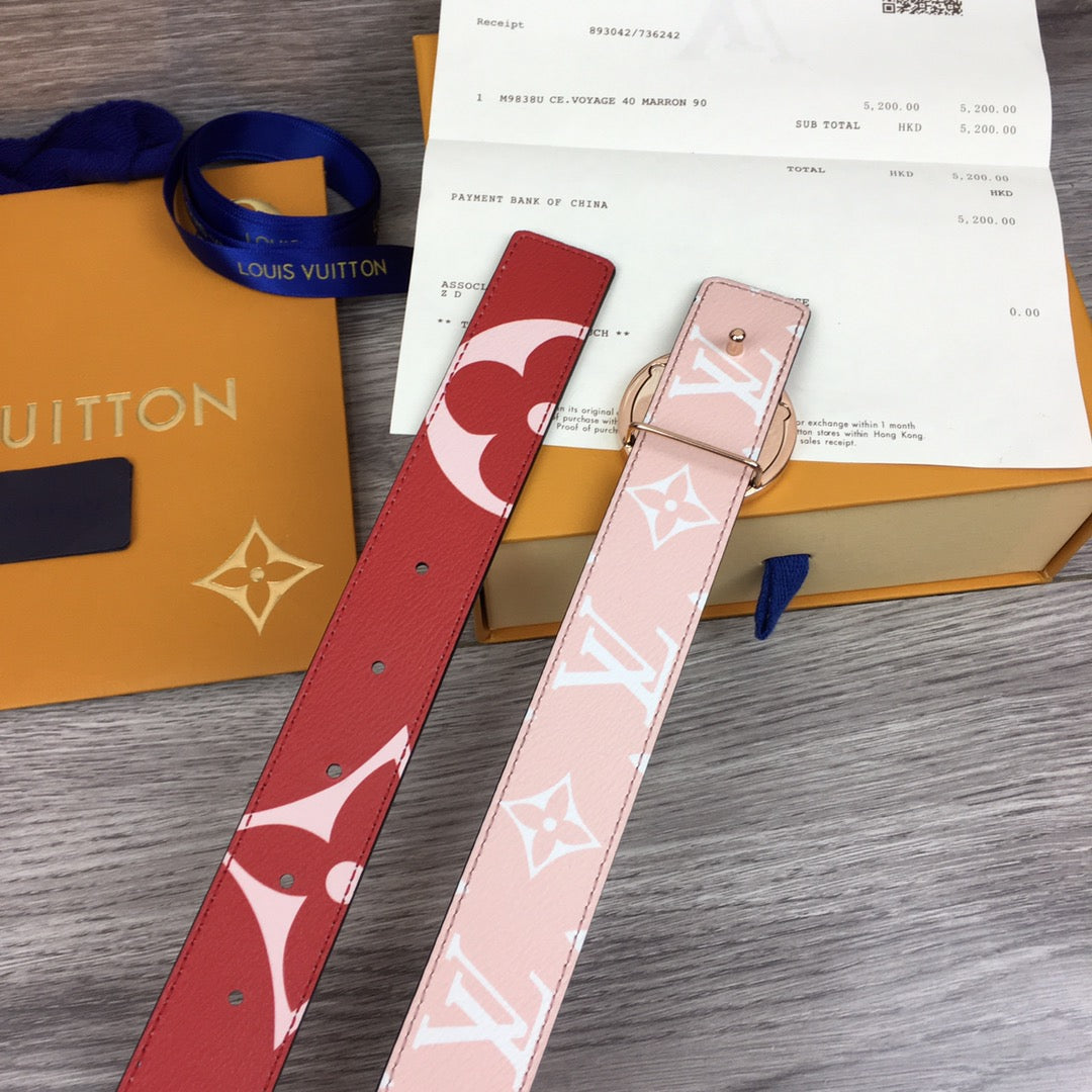 Louis Vuitton Iconic Reversible Belt Red