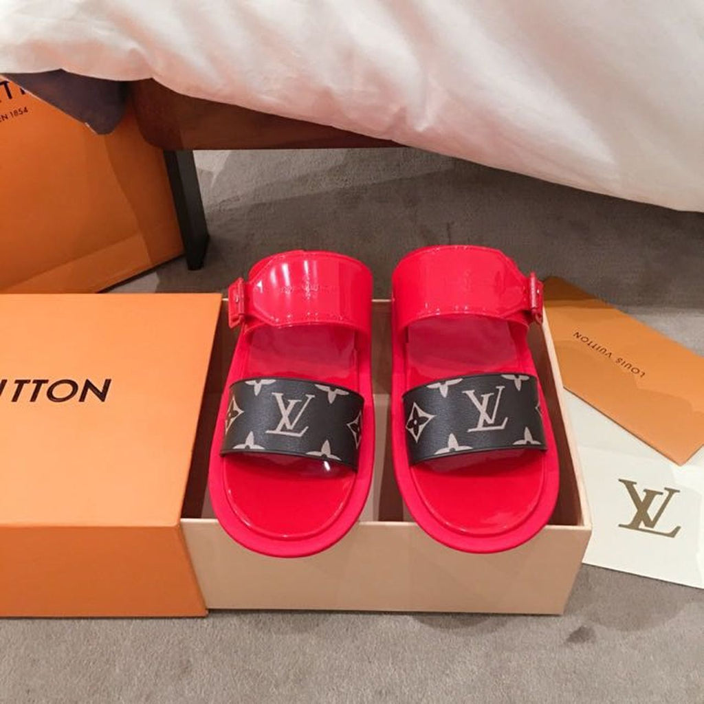 Louis Vuitton Sunbath Flat Mules PVC Spring/Summer Collection 1A66XP, Corail