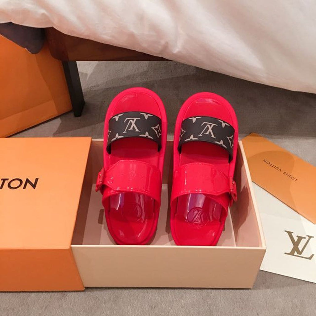 Louis Vuitton Sunbath Flat Mules PVC Spring/Summer Collection 1A66XP, Corail