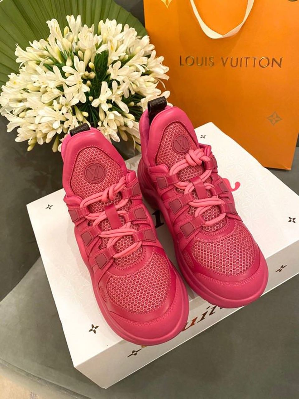 Louis Vuitton Archlight Sneakers Calfskin Leather Spring/Summer Collection 1A589P, Pink