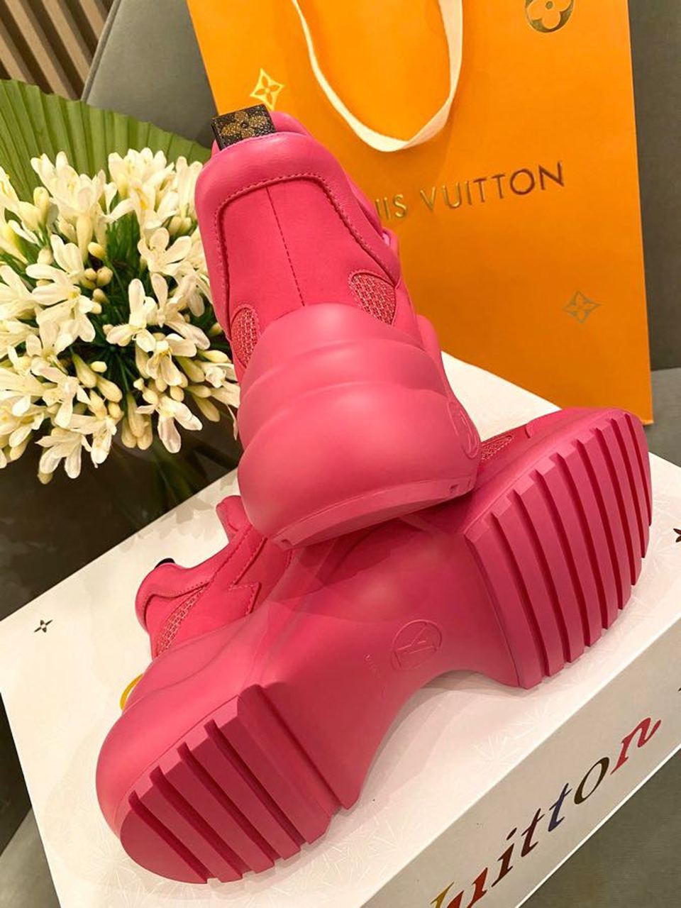 Louis Vuitton Archlight Sneakers Calfskin Leather Spring/Summer Collection 1A589P, Pink