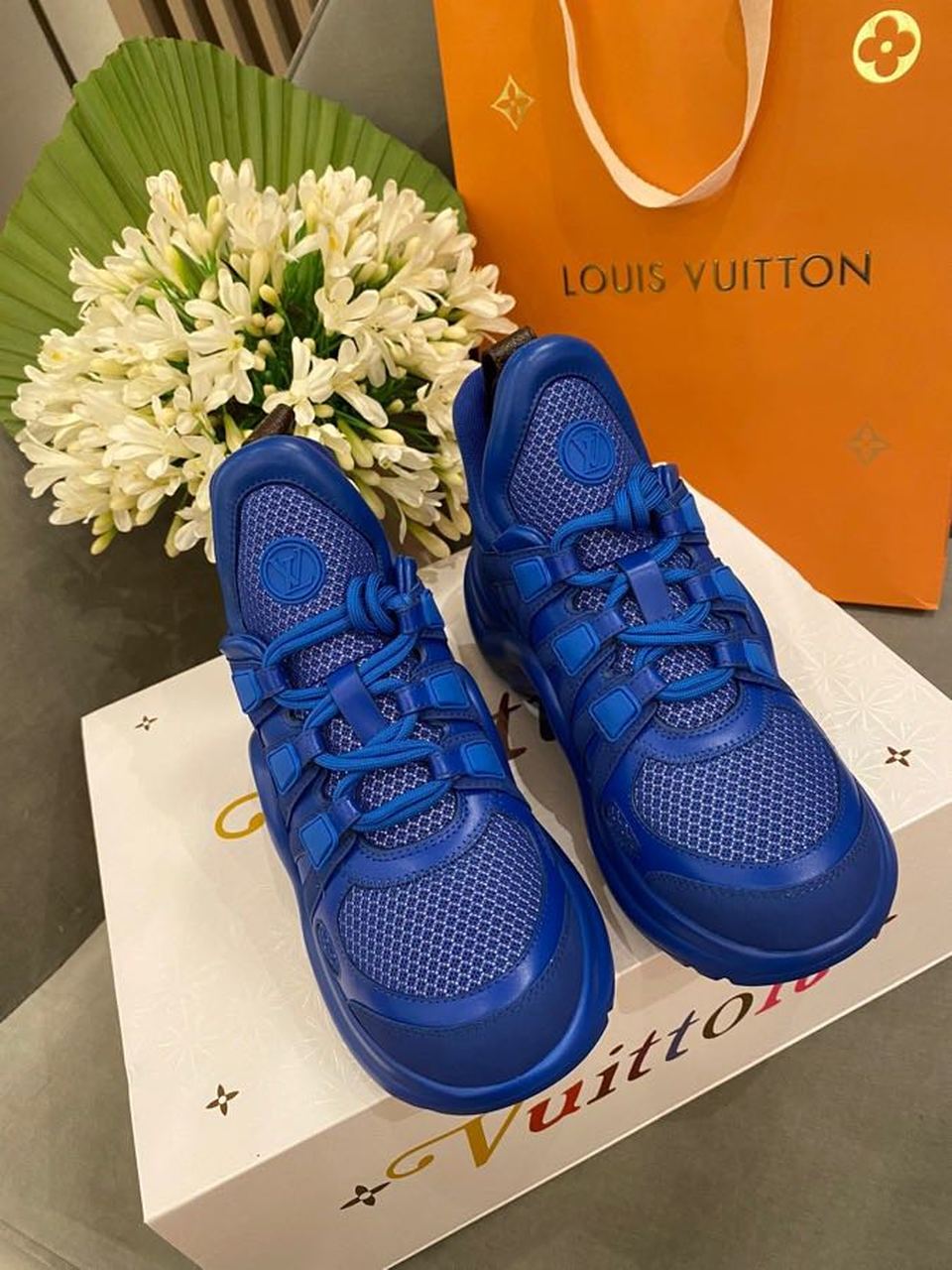 Louis Vuitton Archlight Sneakers Calfskin Leather Spring/Summer Collection 1A589P, Blue