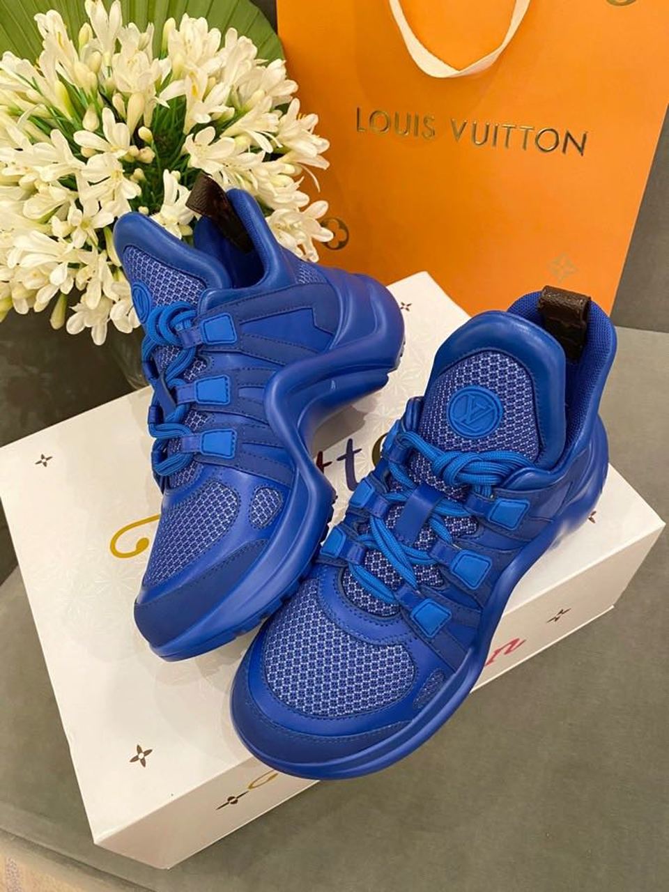 Louis Vuitton Archlight Sneakers Calfskin Leather Spring/Summer Collection 1A589P, Blue