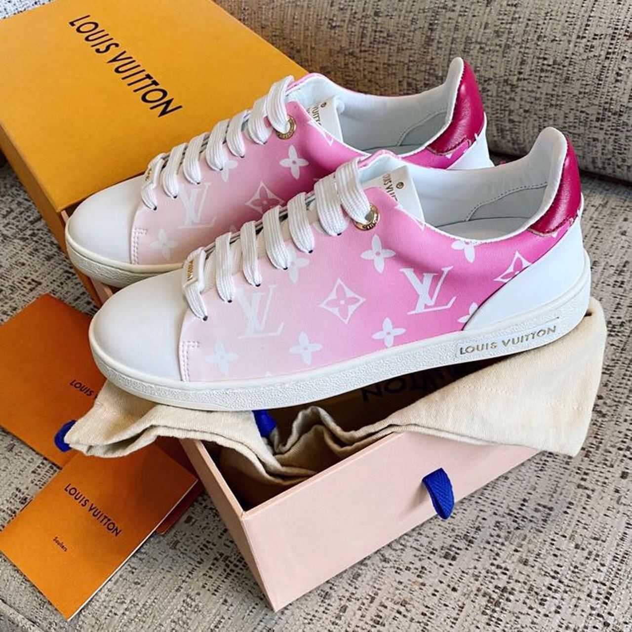 Louis Vuitton Tie Dye Escale Luxembourg Sneakers Calfskin Leather Spring/Summer Collection Rouge