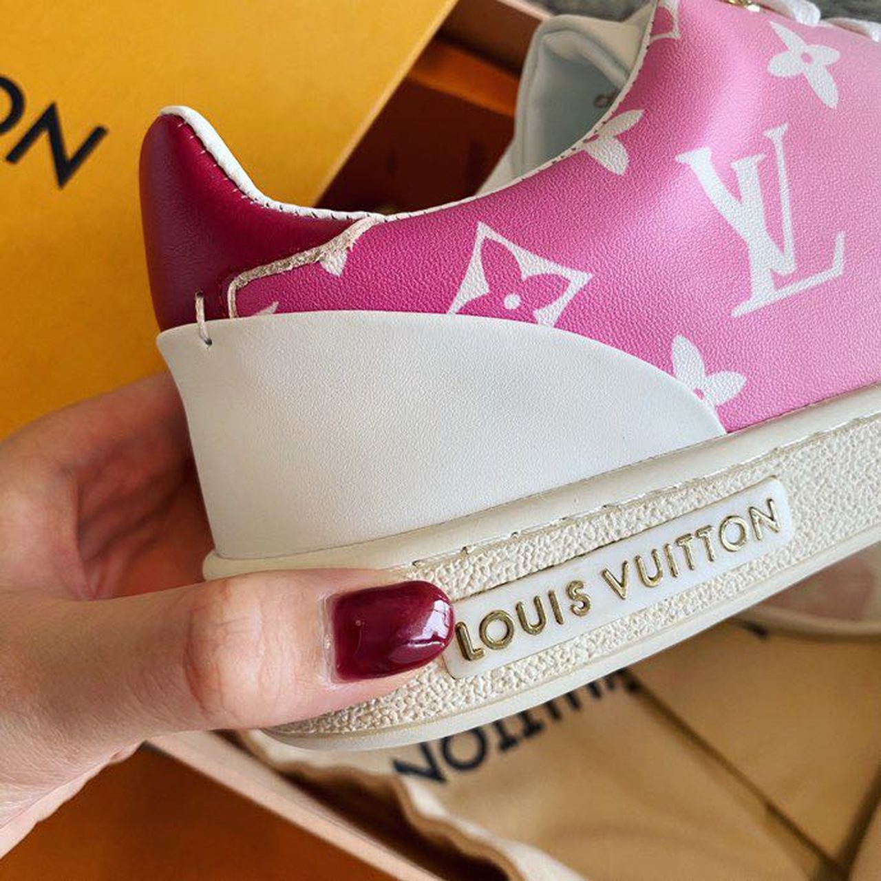 Louis Vuitton Tie Dye Escale Luxembourg Sneakers Calfskin Leather Spring/Summer Collection Rouge