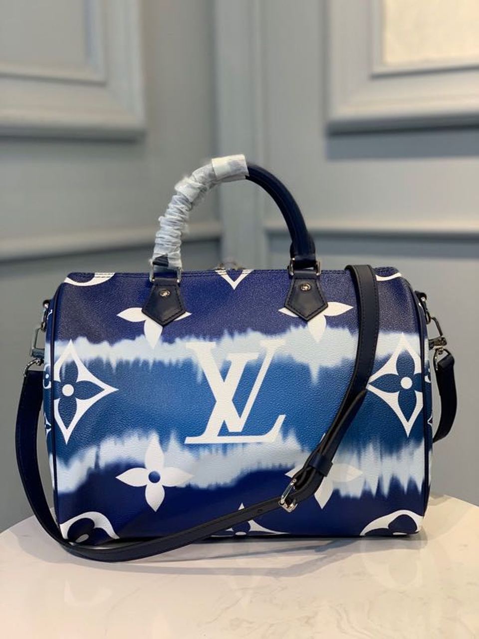Louis Vuitton Tie Dye Escale Speedy Bandouliere 30cm Monogram Canvas Spring/Summer Collection M45123, Blue