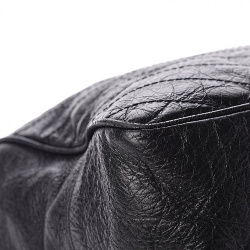Saint Laurent Niki Crinkled Matelasse Monogram Large Shopping Black Calfskin Leather Tote