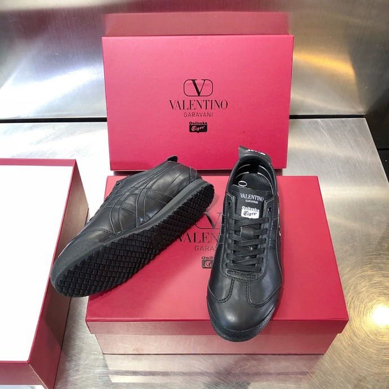 Valentino x Onitsuka Tiger Sneakers Calfskin Leather Spring/Summer 2020 Collection, Black