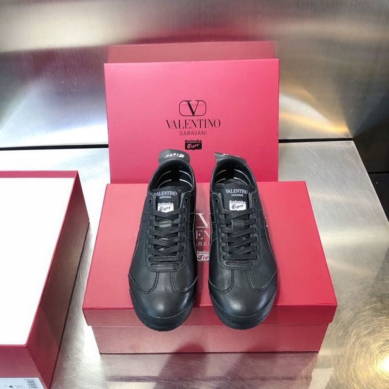 Valentino x Onitsuka Tiger Sneakers Calfskin Leather Spring/Summer 2020 Collection, Black