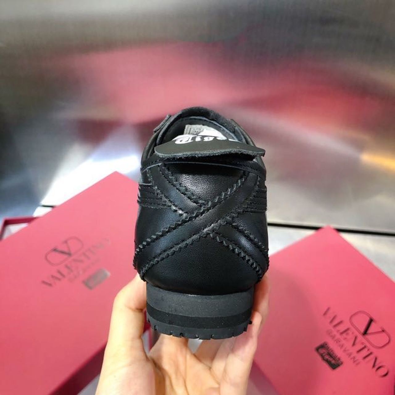 Valentino x Onitsuka Tiger Sneakers Calfskin Leather Spring/Summer 2020 Collection, Black