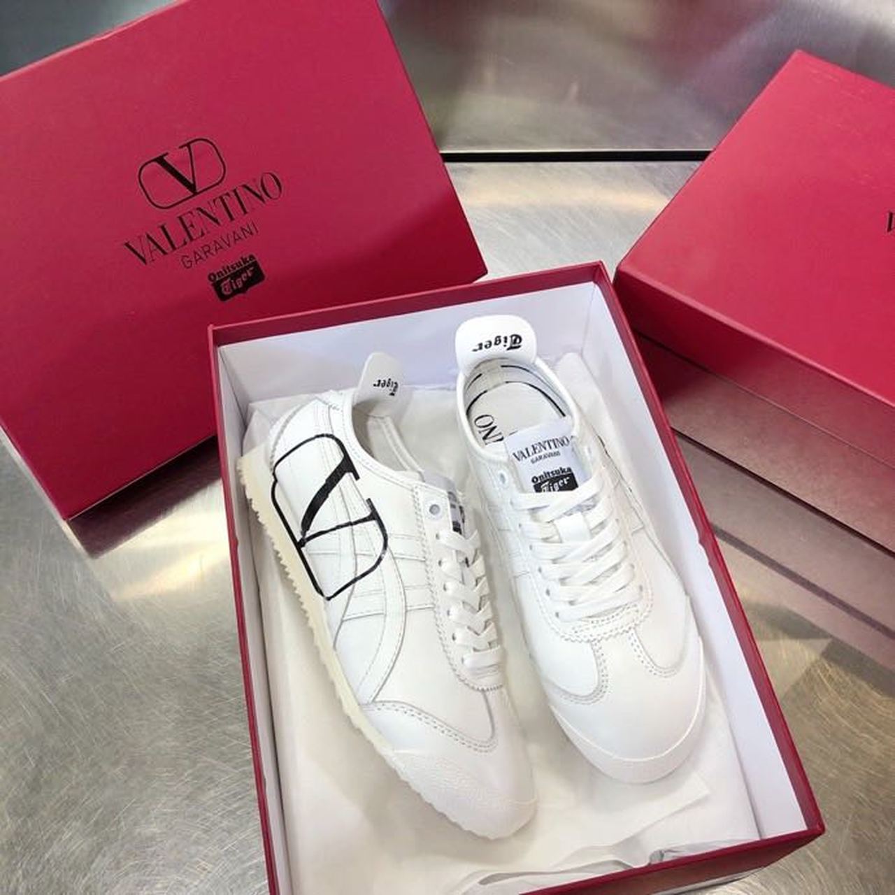 Valentino x Onitsuka Tiger Sneakers Calfskin Leather Spring/Summer 2020 Collection, White