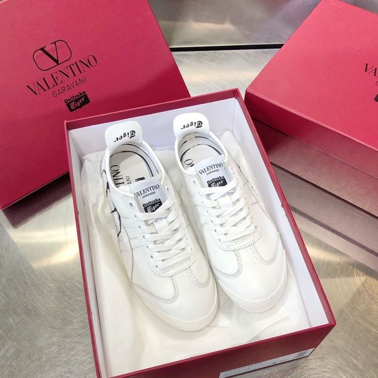 Valentino x Onitsuka Tiger Sneakers Calfskin Leather Spring/Summer 2020 Collection, White