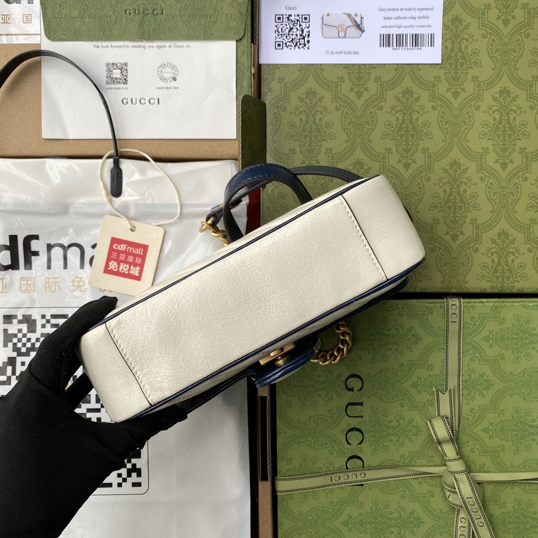 Gucci Marmont Matelassé Mini Bag 23cm White
