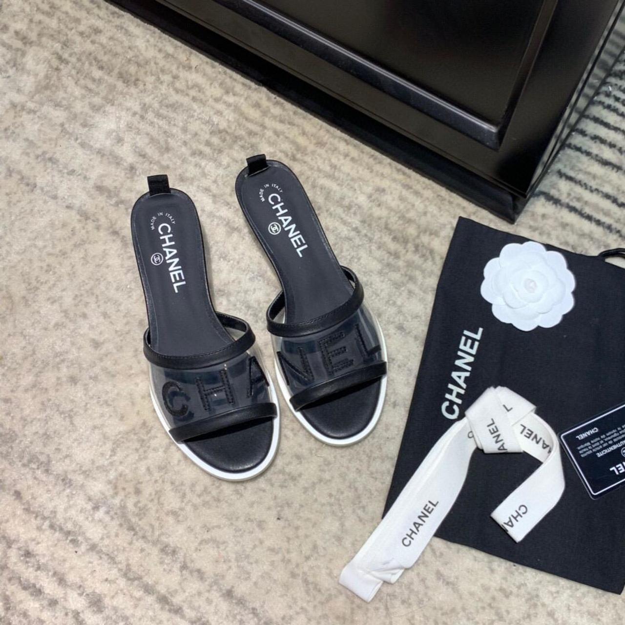 Chanel Transparent PVC Mules & Lambskin Leather Spring/Summer Collection Black