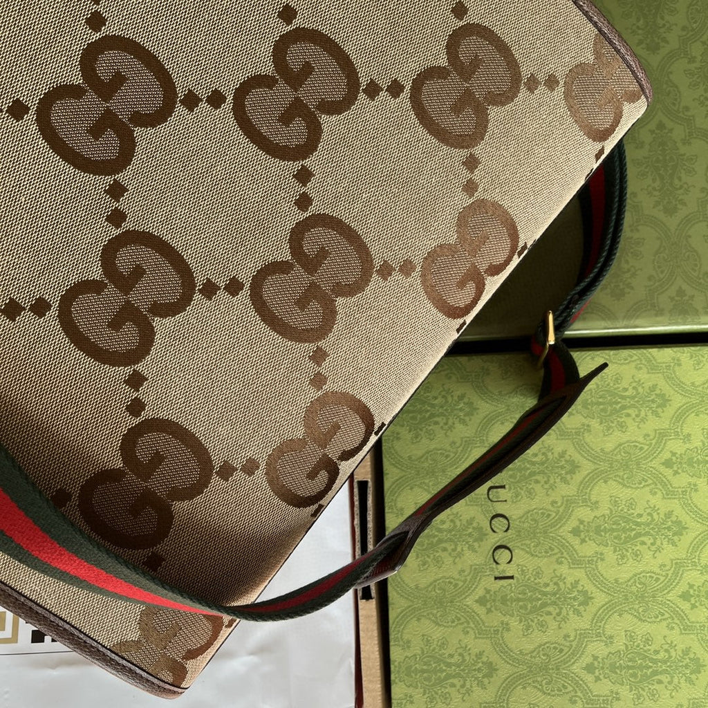 Gucci Tote Bag With Jumbo GG 37cm Brown