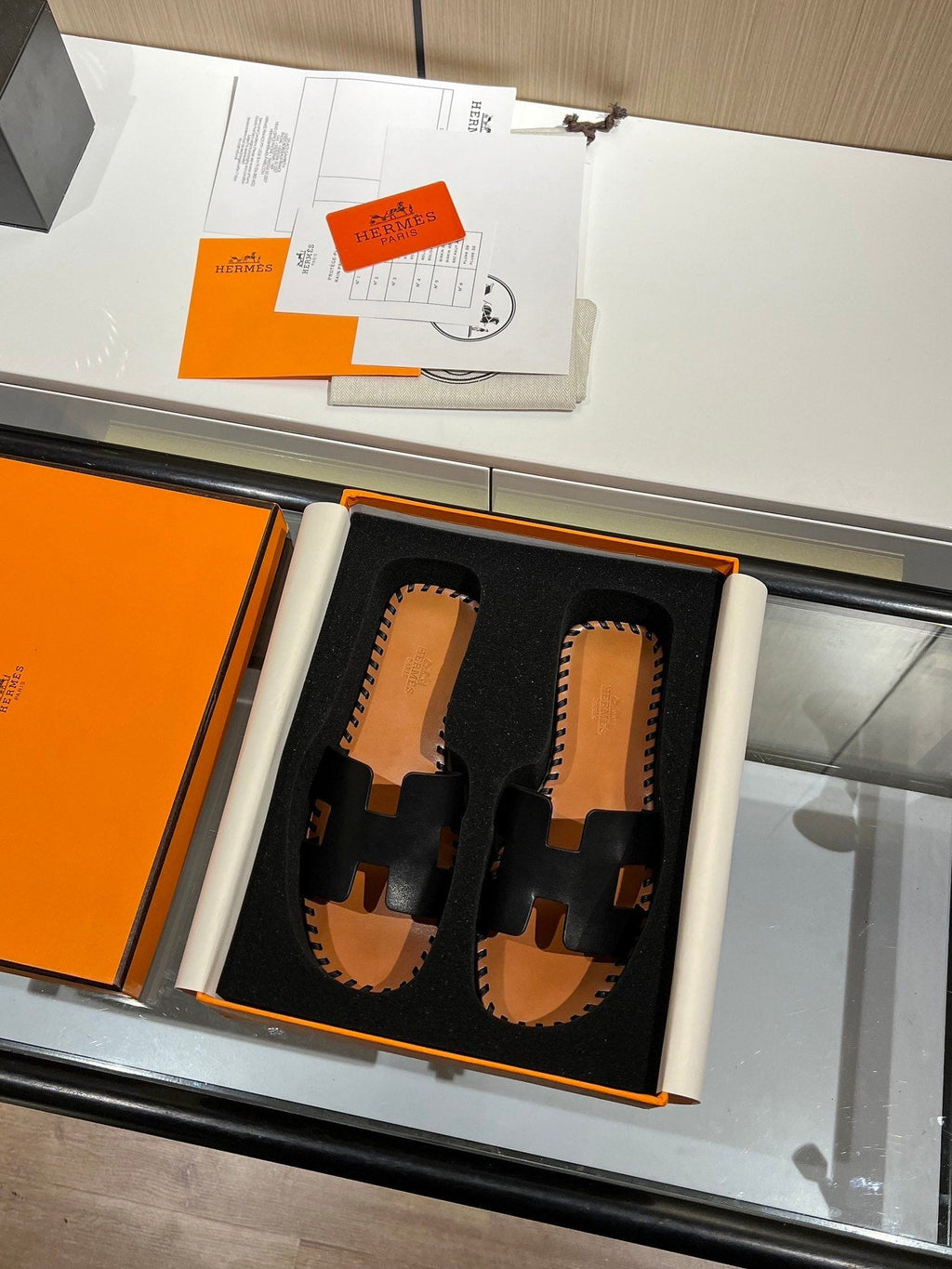 Hermes Oran Sandal Brown/Black