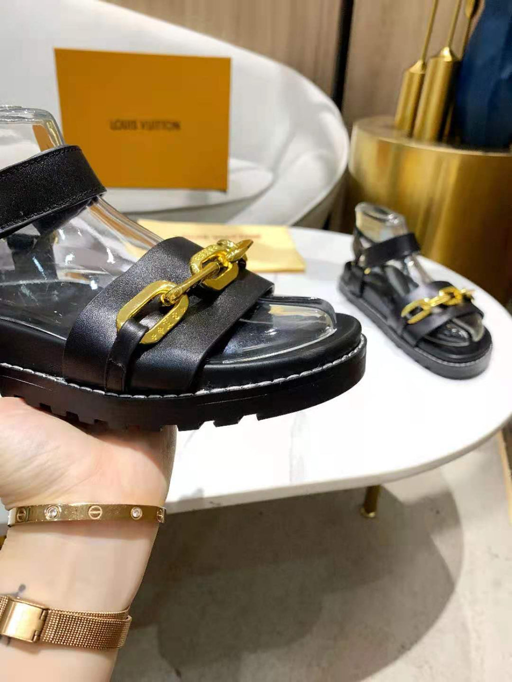 Louis Vuitton Paseo Flat Comfort Sandal Black