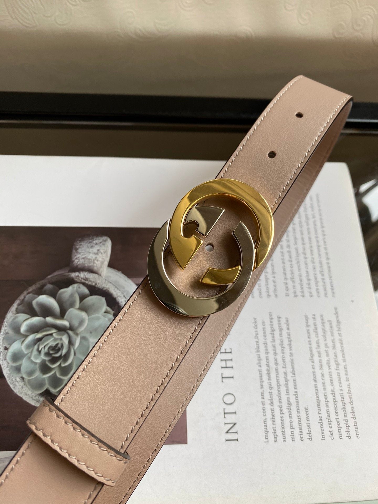 Gucci Belt With Double G Buckle Brown