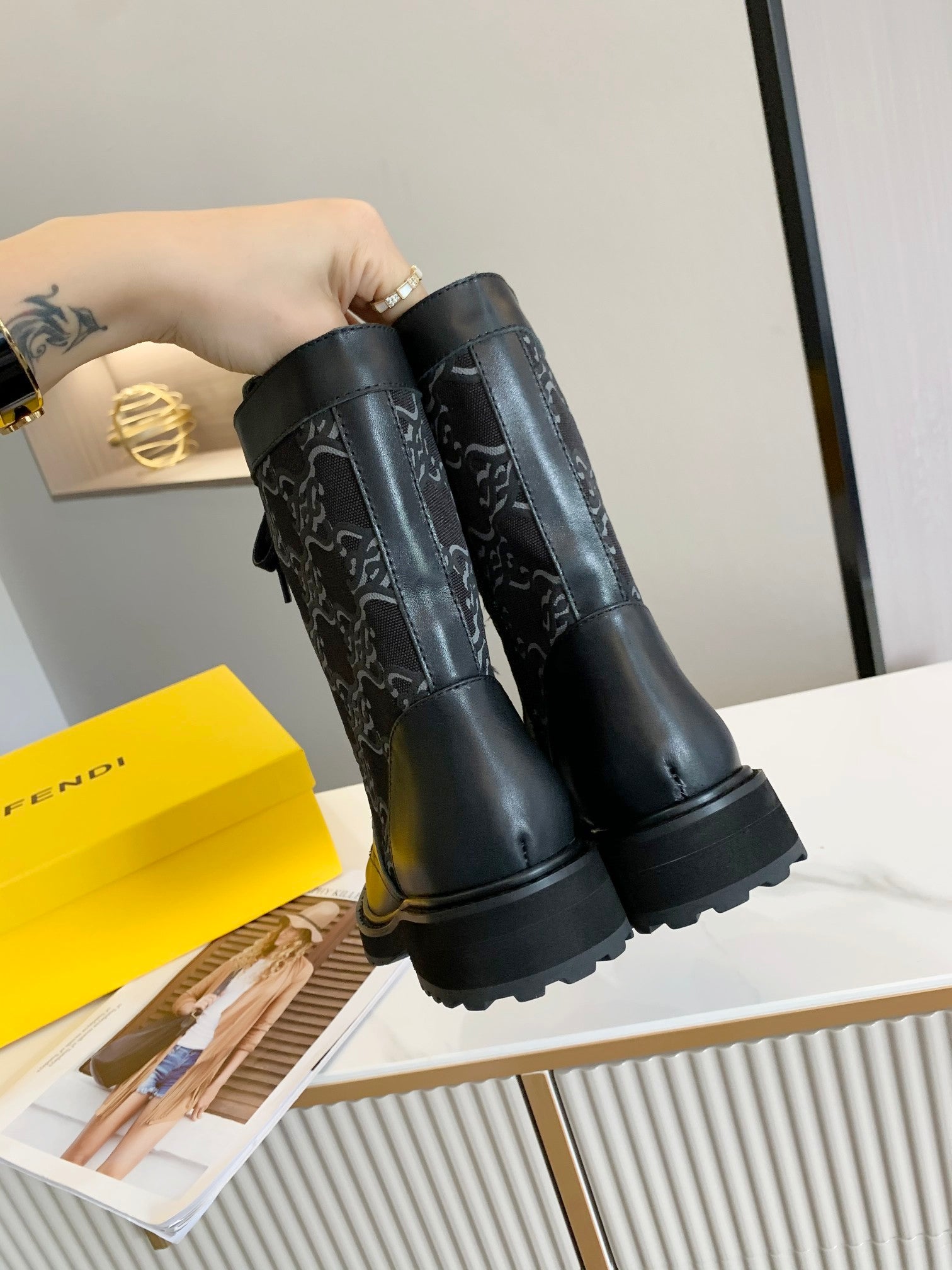 Fendi Signature Boots Black