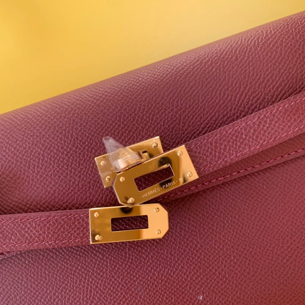 Hermes Kelly Togo Woc Crossbody Bag 21cm Red Wine