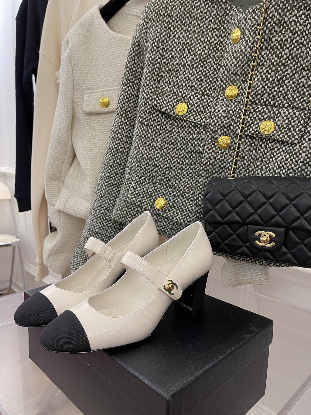Chanel Sling Back 2.5 Inches White