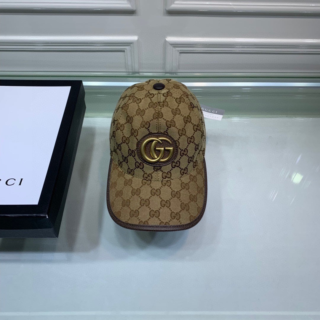 Gucci Canvas Baseball Cap with Web Brown