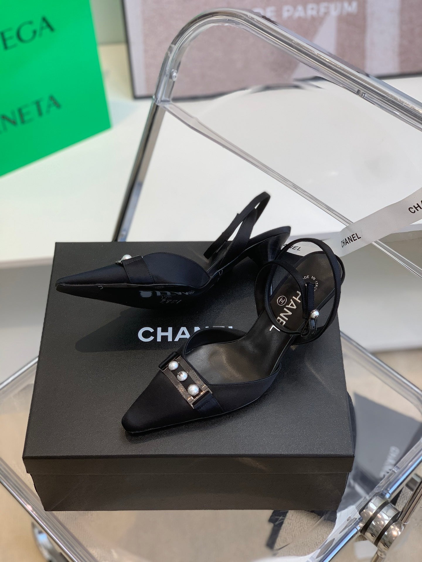 Chanel Sling Back Black