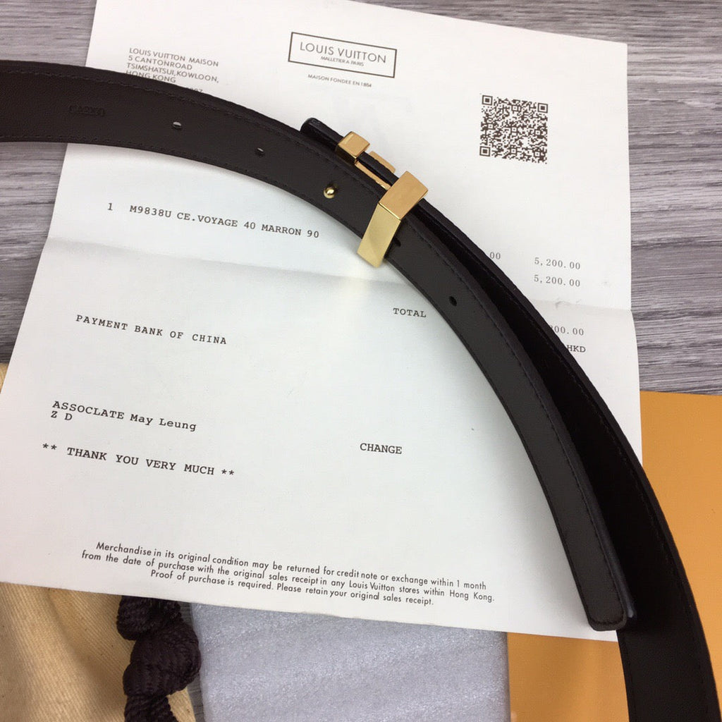 Louis Vuitton LV Initiales Reversible Belt Brown