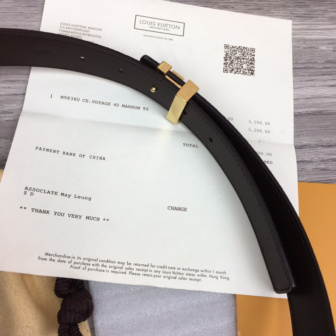 Louis Vuitton LV Initiales Reversible Belt Brown