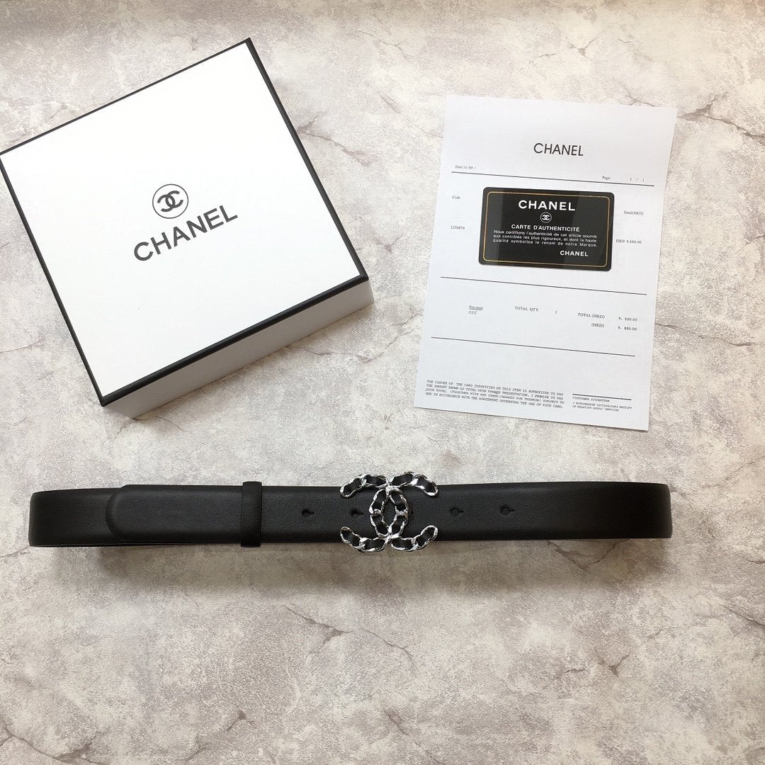 Chanel Belt With Double C Buckle Black