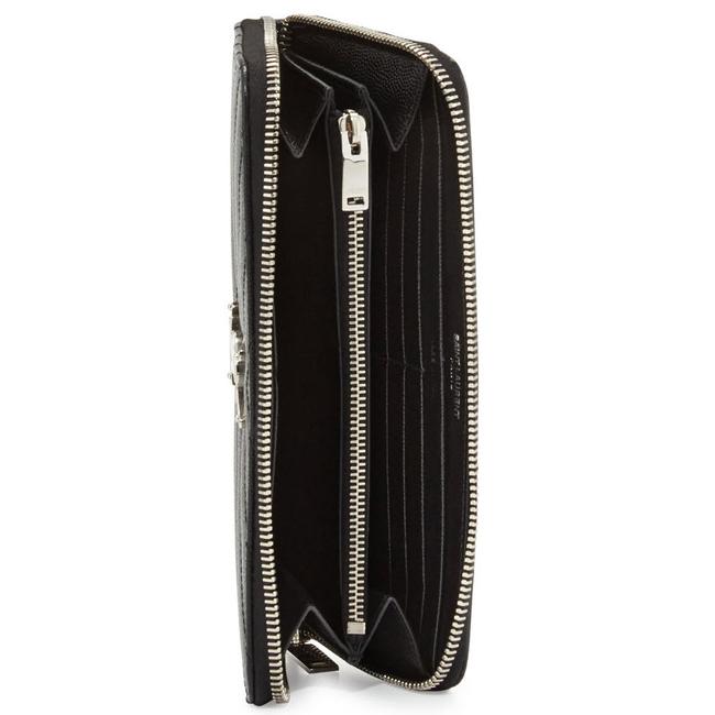 Saint Laurent Black Monogramme Grain De Poudre Zip-around Wallet