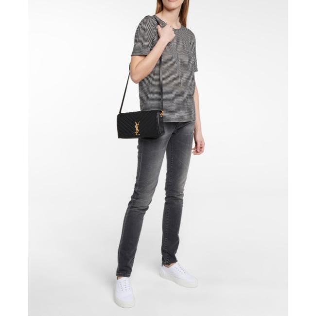 Saint Laurent Monogram Kate Shoulder 99 Quilted Baguette Black Leather Cross Body Bag
