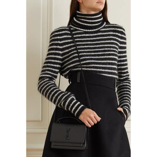 Saint Laurent Monogram Top Handle Sunset Noir Bhw Black Leather Shoulder Bag