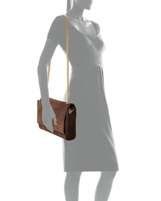 Saint Laurent Monogram Kate Soft Medium Reversible Ysl Monogram Brown Suede Leather Cross Body Bag