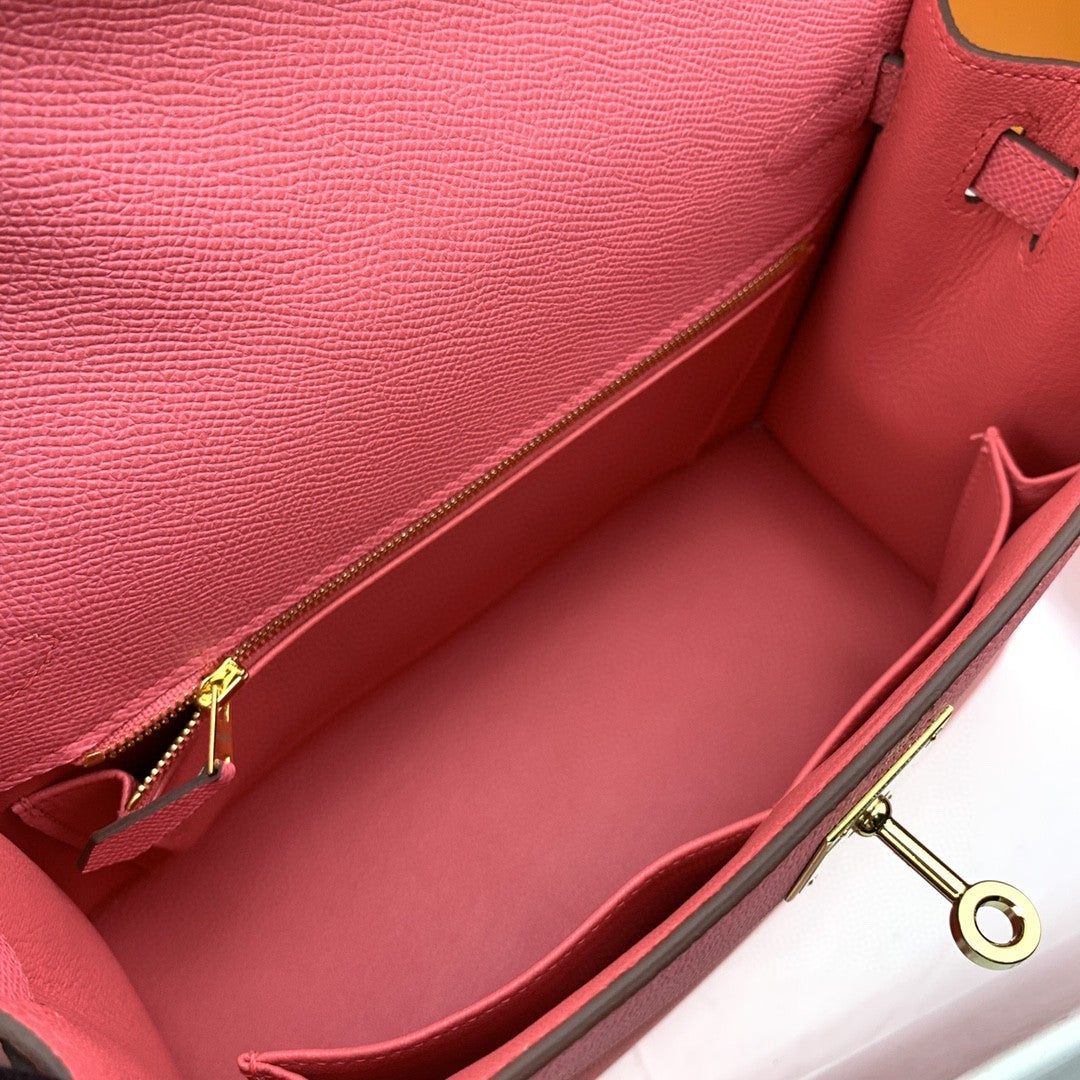 Hermes Kelly 28 Togo Gold Hardware Pink