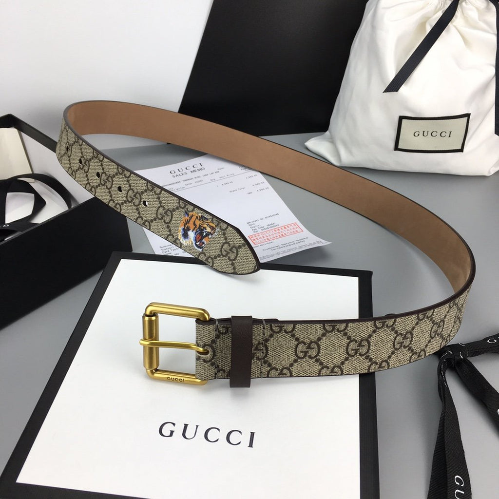 Gucci Belt With Square Buckle Brown