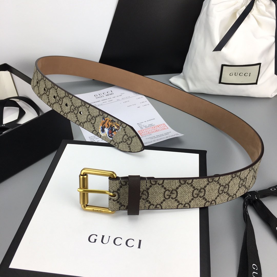 Gucci Belt With Square Buckle Brown