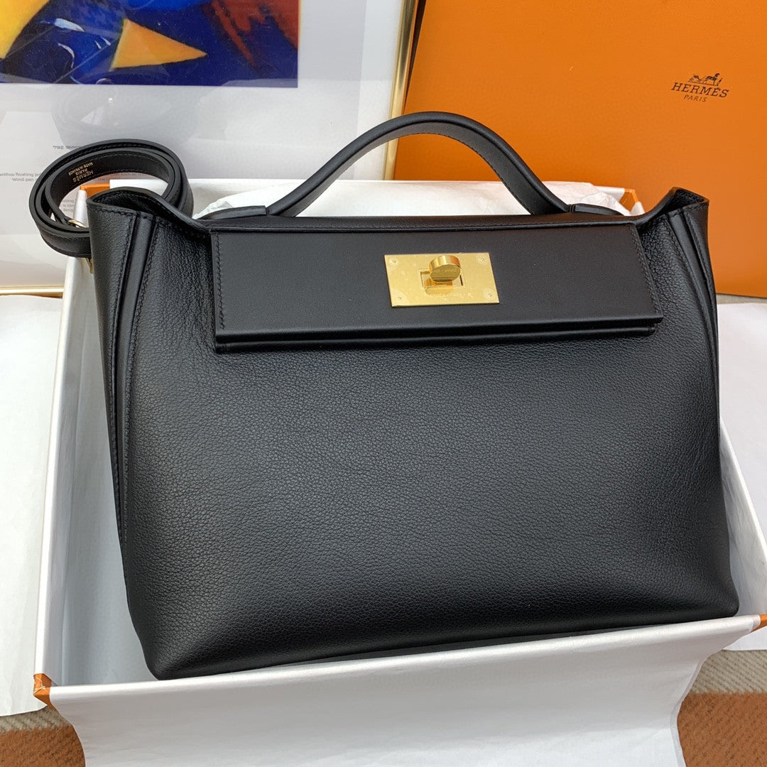 Hermes 24 24 29cm Noir Black Clémence Black