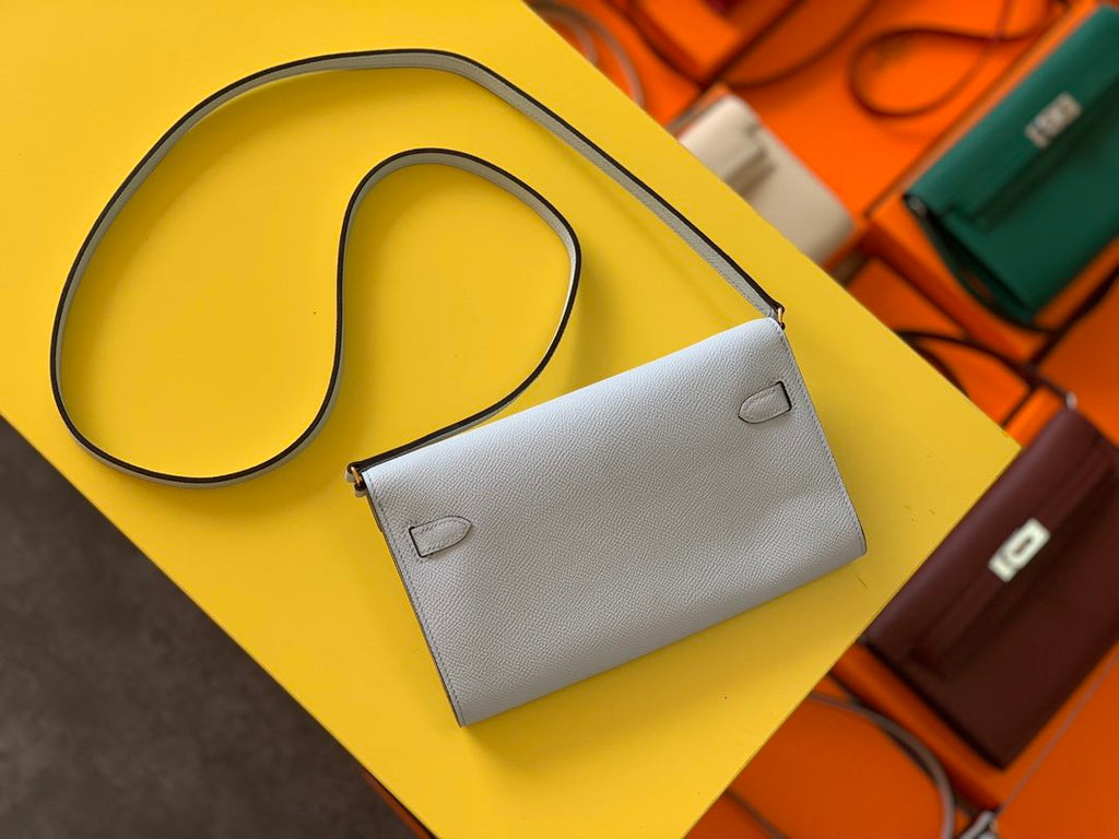 Hermes Kelly Togo Woc Crossbody Bag 21cm White