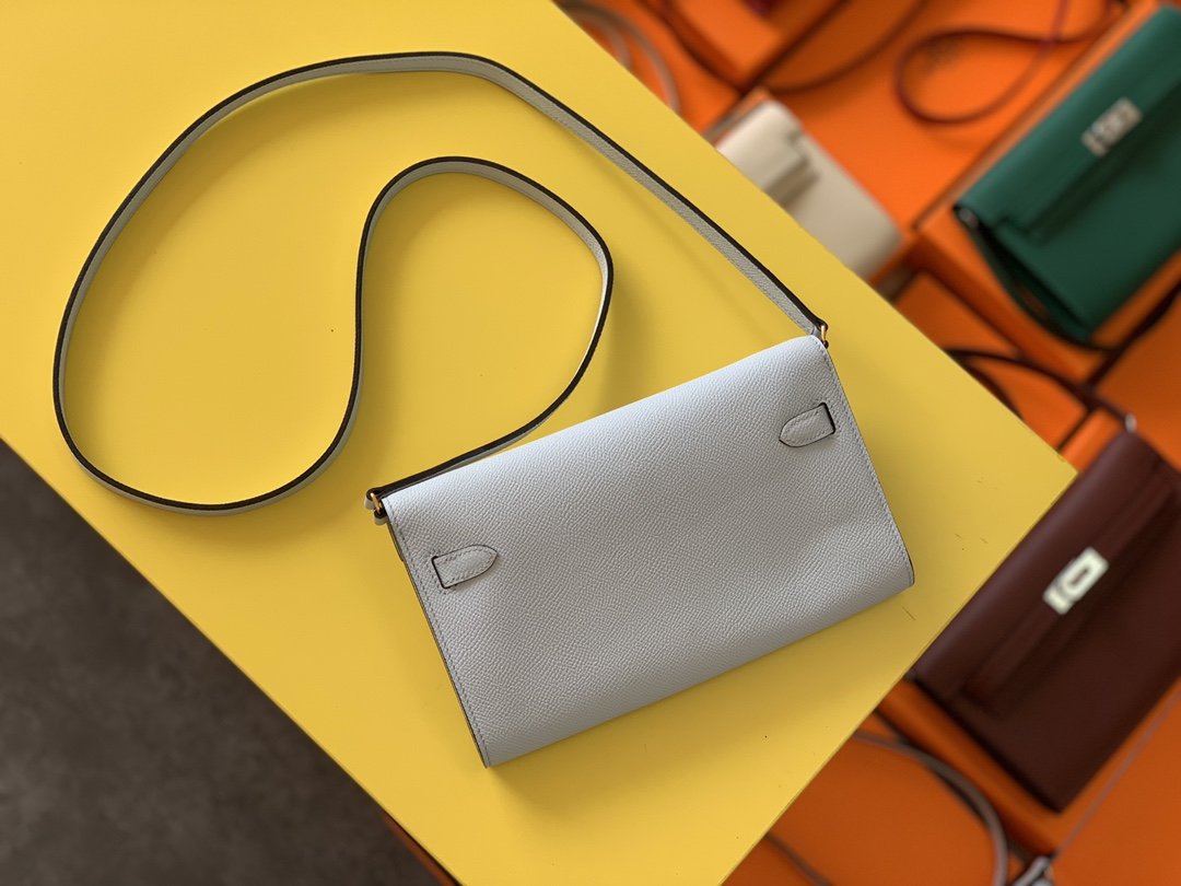 Hermes Kelly Togo Woc Crossbody Bag 21cm White