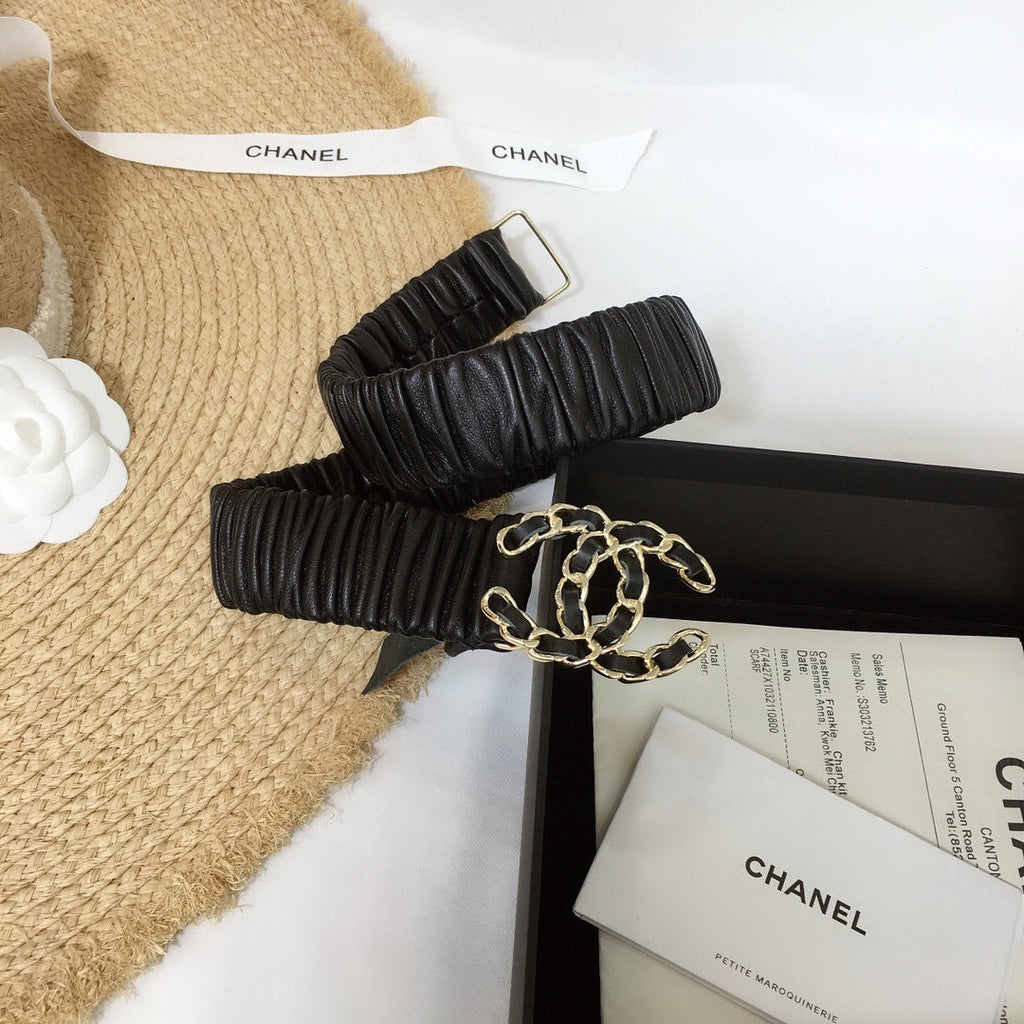 Chanel Belt With Double C Buckle Black