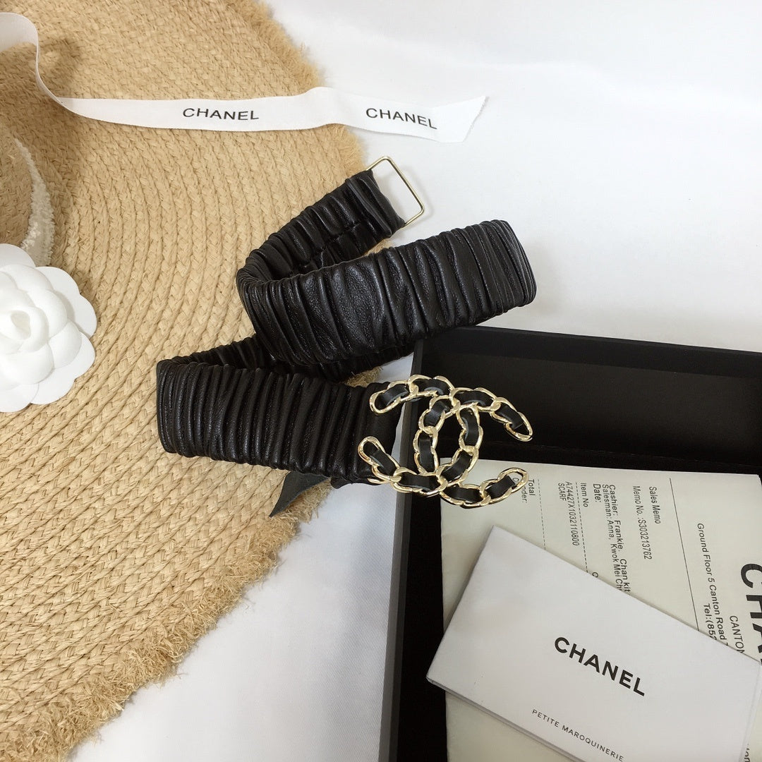 Chanel Belt With Double C Buckle Black