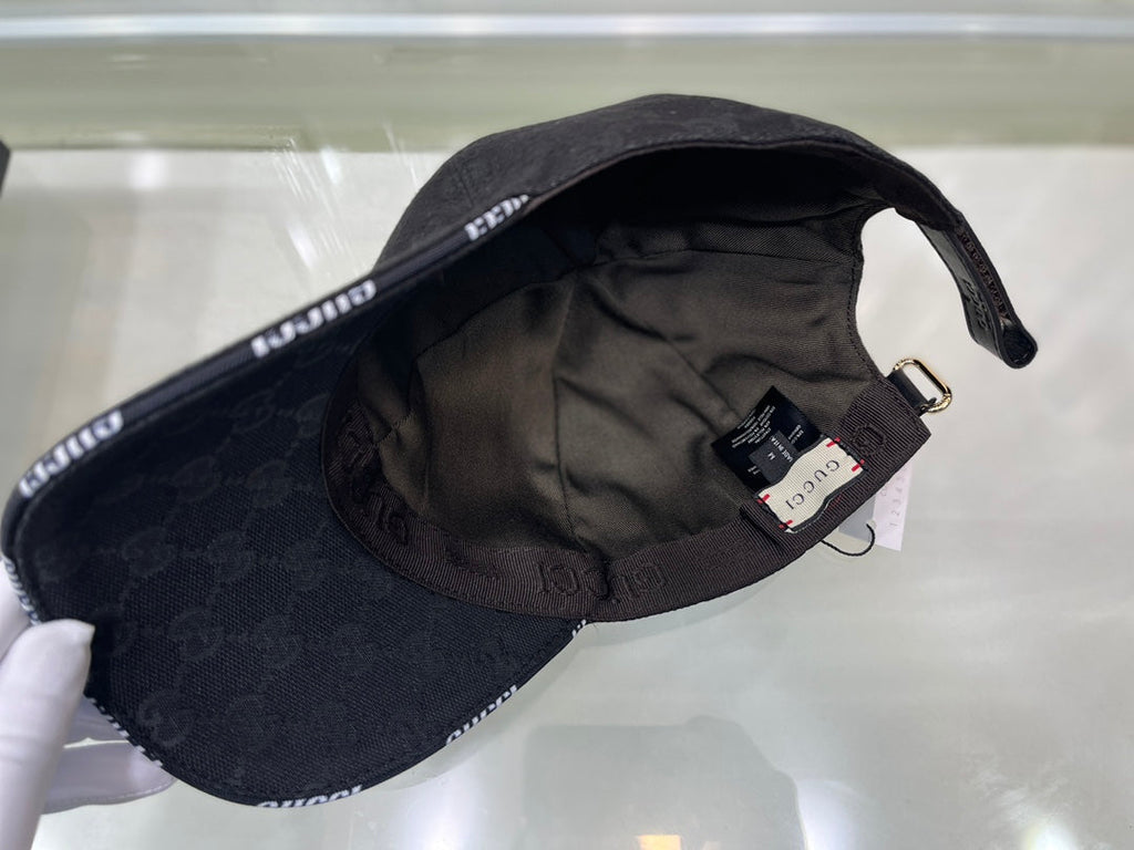 Gucci Canvas Baseball Cap with Web Black