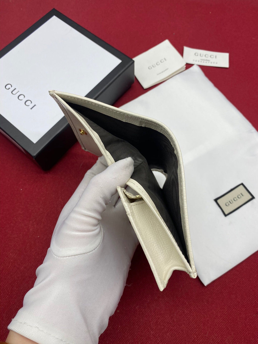 Gucci Horsebit 1955 Beige Card Case 11cm