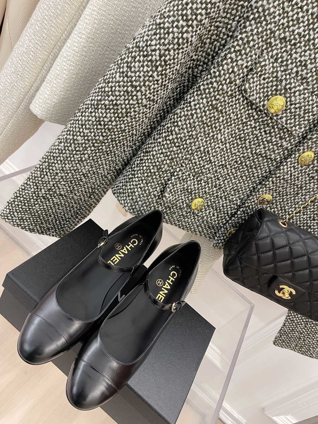 Chanel Open Shoes Black