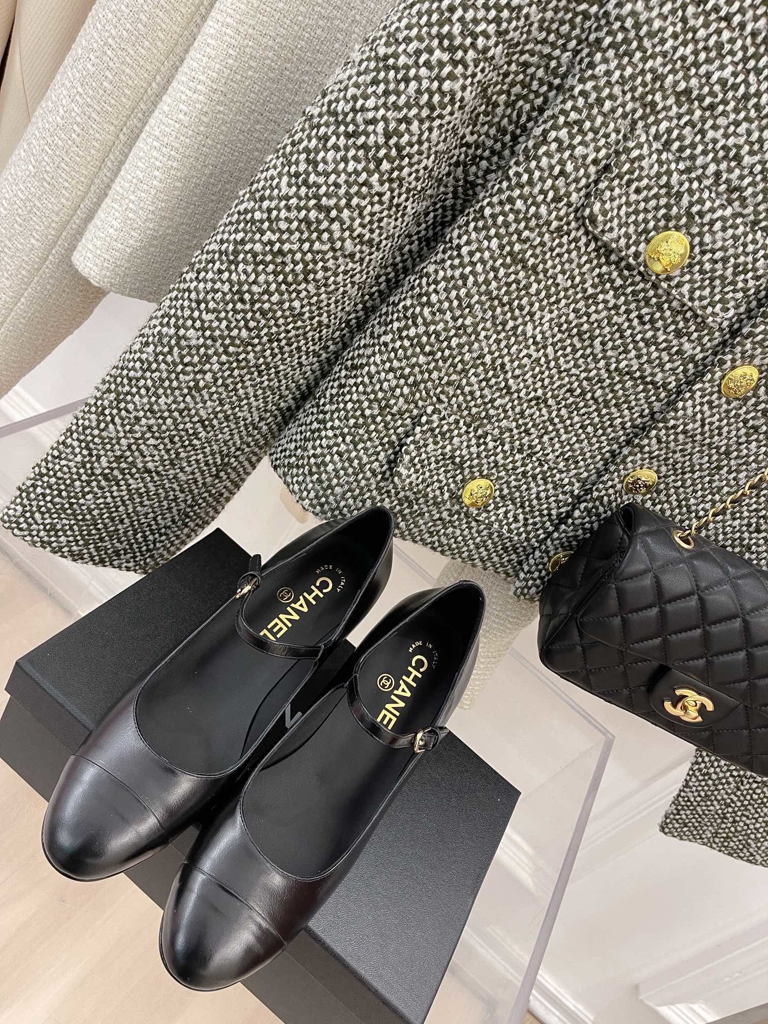 Chanel Open Shoes Black