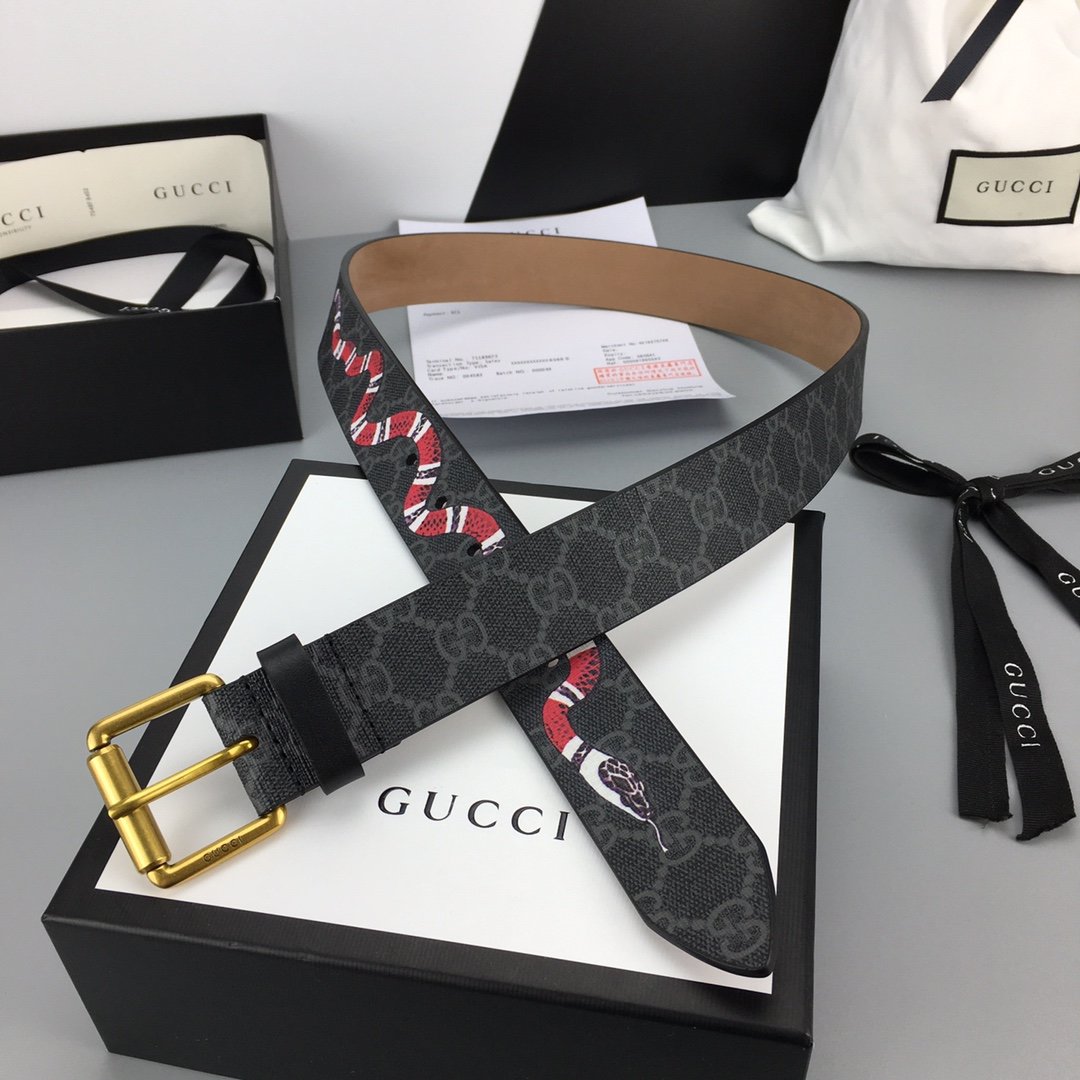 Gucci Belt With Square Buckle Black